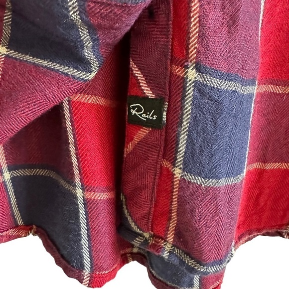 Rails Plaid Flannel Shirt Button Down Red Blue White Sz S - Picture 8 of 14